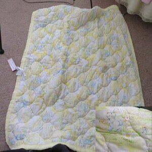 Baby Blanket Vintage 1978 Dundee Mills Yellow 40x34" Crib Size Made USA